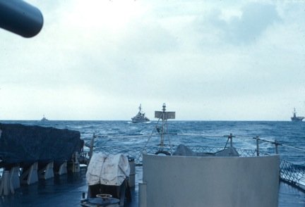 Photo - Looking Astern From USS New carrier operations 1962